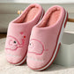 Women Winter Slippers Cute Elephant Embroidery Plus Size Cotton Shoes Men Home Indoor Casual Slippers Blue Pink Slippers Thick Fleece Warm Non Slip