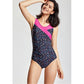 Plus Size Simple Printed One-piece Swimsuit Women Cover Belly Show Thin Flower Swimwear Beach Seaside Swimming Suit Breathable