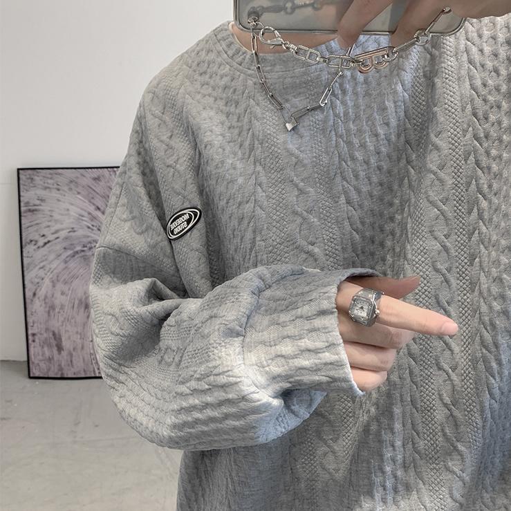 Winter Warm Thick Sweater Men's Loose Round Neck Design Sense of Autumn and Winter Lovers Knitted Top