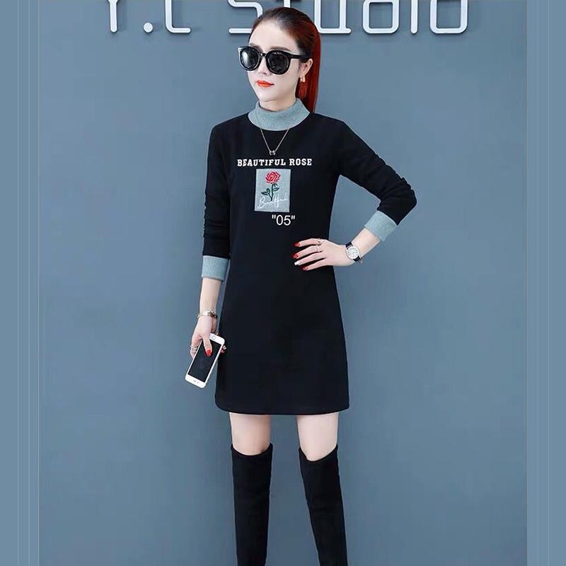 Plus Velvet Padded Sweater Women's Warmth Self-cultivation Sexy Pullover Korean Knitted Sweater Autumn and Winter Long Women's Jacket