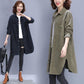 Autumn Fashion Women Coat Casual Loose Zipper Medium And Long Section Cotton Hooded Windbreaker Coat