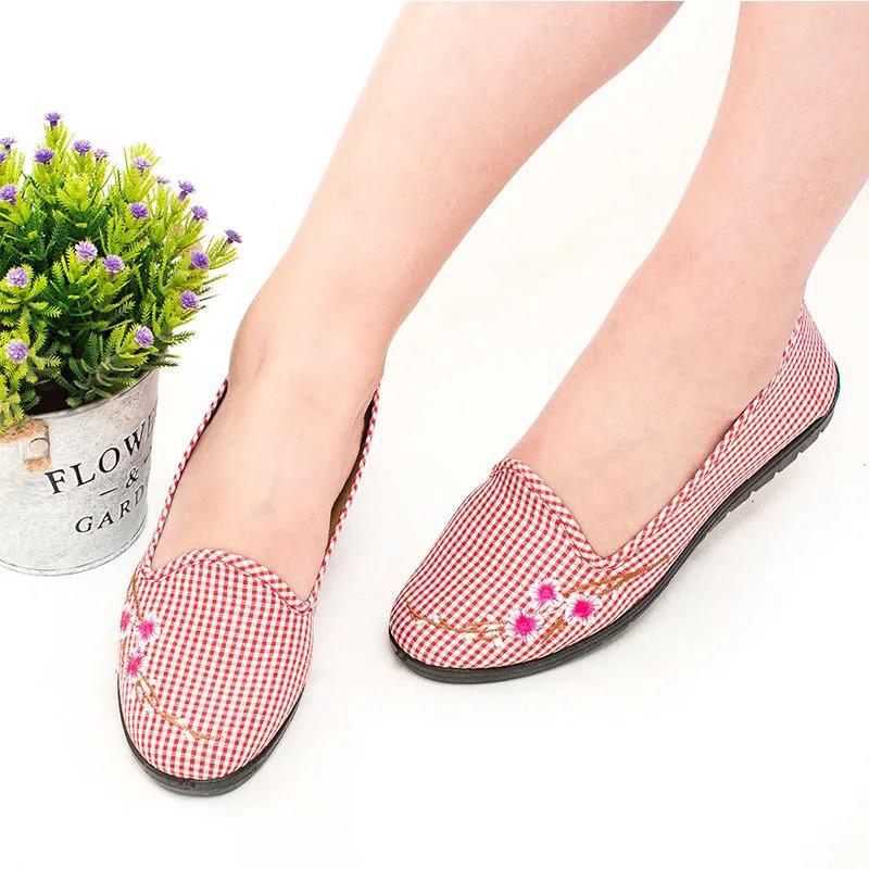 Spring and Autumn Old Beijing Cloth Shoes Women's Singles Soft-soled Cloth Shoes Women's Work Shoes Comfortable Flat Square Dance Shoes Mother Shoes