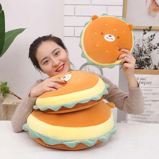 Hamburger Pillow Plush Toy Food Snack Bag Climbing Pad Sleeping Multifunctional Girl Heart Birthday Creative Gift