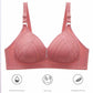 Thin Breathable Large Size Lace Edge Design No Steel Ring Sponge Cup Soft Skin-friendly Upper Support Side Gather Fashion Beauty Back Bra