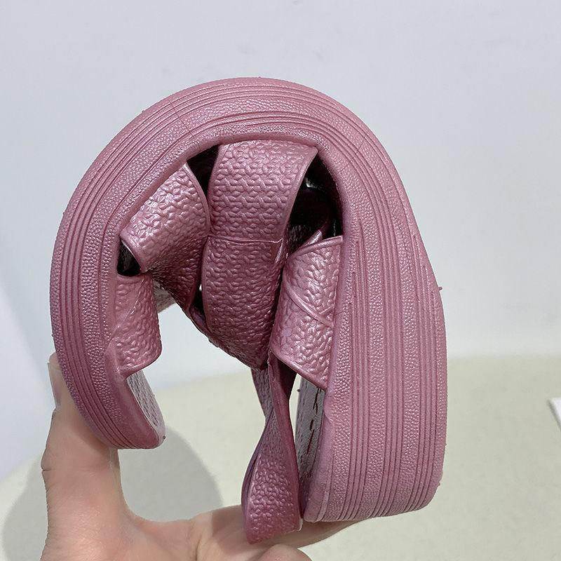 Sandals Female Summer Simple Slope with Non-slip Plastic Soft Bottom Thick Heel Middle-aged Mother Sandals Outside The Workshop