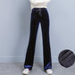 Autumn Winter Thick Gold Velvet Flare Pants Ladies Large Size Was Thin Wide Leg Pants Casual Pants