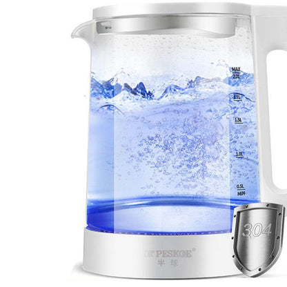 High Temperature Boiling Water High Borosilicate Glass Tea Pot Household 304 Stainless Steel Electric Kettle Open