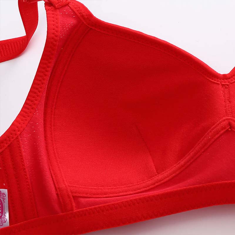 Women's Thin Top Support Anti-sagging Side-receiving No Steel Ring Anti-glare Breathable Gathering Photosensitive Surface Hollow Design Large Size Bra