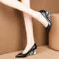 Spring Women's Shoes Pointed Toe High Heels Work Shoes High Heel Wedge Pumps Single Shoes
