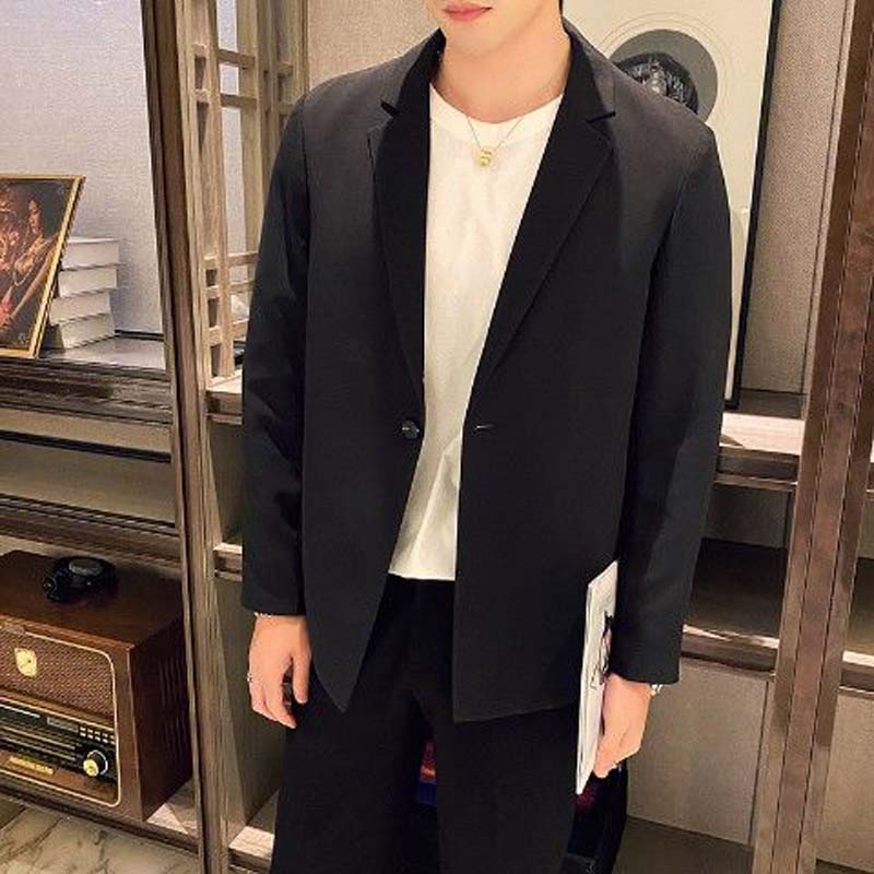 Men's Jacket Casual Suit Men's Youth Loose Work Business Blazers