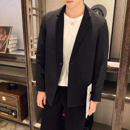 Men's Jacket Casual Suit Men's Youth Loose Work Business Blazers