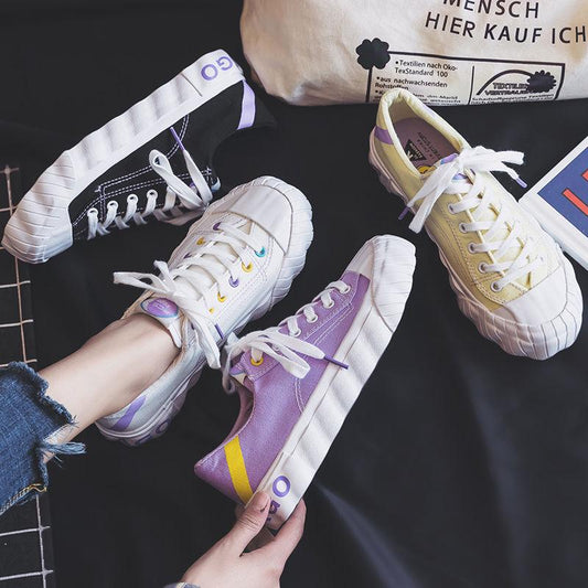 Canvas Shoes Women 2020 Spring and Aummer Women's Lace-up Casual Shoes Without Heel Half Support One Pedal Lazy Shoes