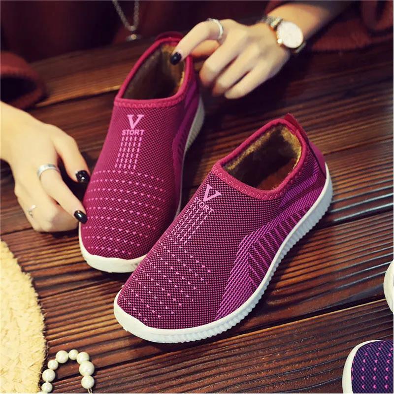 Middle-aged and Elderly Fall/winter Plus Velvet Non-slip One-step Footwear Women's Shoes Winter Mother Walking Cotton Shoes Snow Boots Plush Shoes