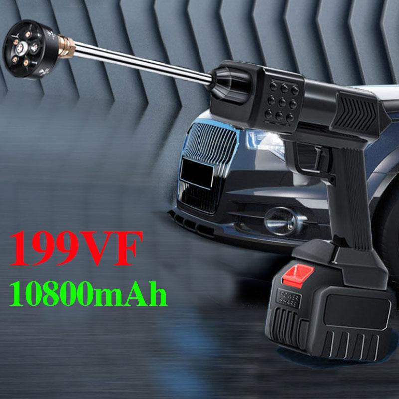 199VF Powerful Electric Car Washer Rechargeable High Pressure Water Gun Wireless Car Wash Machine 10800mAh