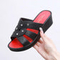 Ladies High Heel Slippers Summer Thick Bottom Home Outdoor Non-slip Slippers Women Summer Shoes Soft Bottom Wedge Heel Rhinestone Sandals