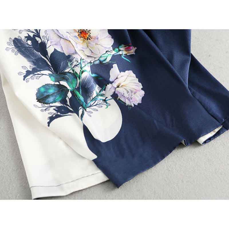 Ice Silk T-shirt Women's Summer Middle-aged and Elderly Mother's Dress Western Style Plus Size Printing Short-sleeved Loose Top