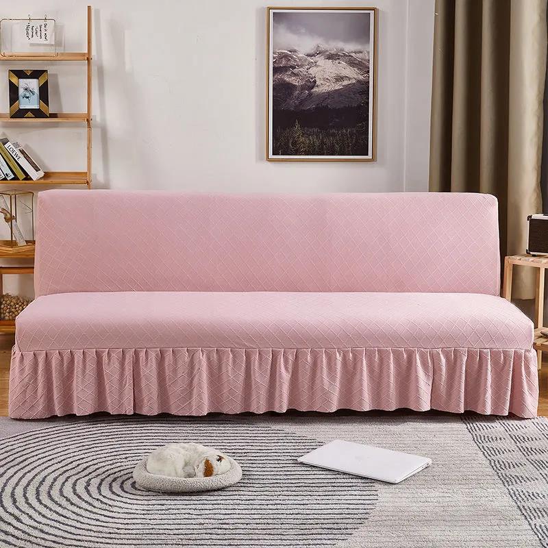 Universal All-inclusive Universal Living Room Armrestless Skirt Sofa Bed Cover Thickened Jacquard Elastic Folding Sofa Cover