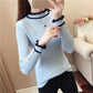 Autumn and Winter Slim-fit Padded Top Ruffled Long-sleeved Sweater All-match Base Sweater
