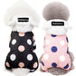 Pet Puppy Dog Clothes Winter Padded Coat Teddy Bichon Small Puppies Cat's Dot Pattern Jackets Warm Vest Thick Rompers Pet Clothing Casual Outfit