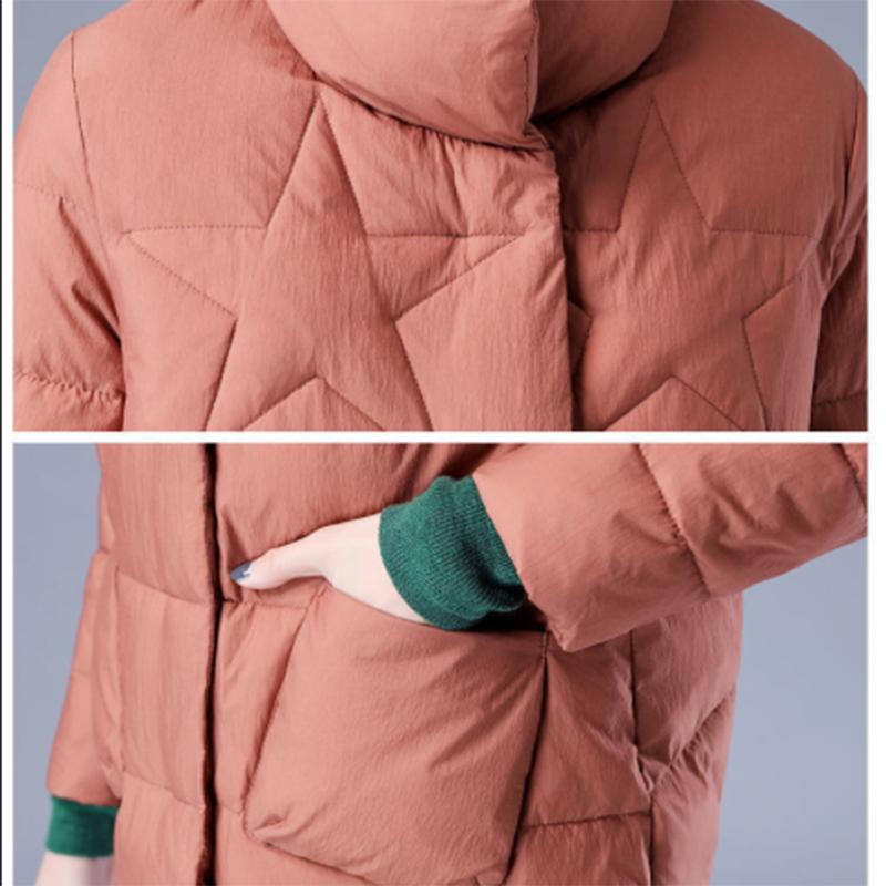 Women's Short Warm Down Jacket Winter Loose Jacket Down Jacket Casual Stand Collar Padded Jacket