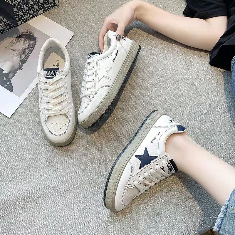 Women's Flat Bottom Shoes Spring Ins Small White Shoes High Street Student Shoes Casual All-match Shoes Ladies Skate Shoes