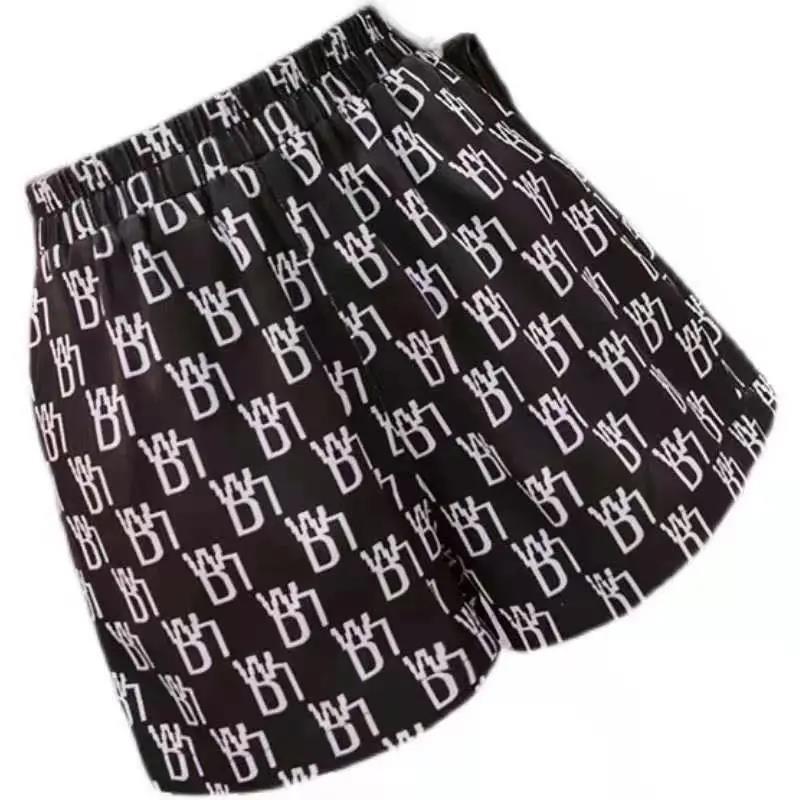 Letter High Waist Casual Shorts Women's Thin and Loose High Wide-leg Shorts Women's Casual Sports Shorts Women's Thin and Breathable