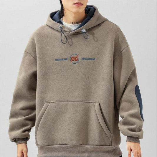 Hooded Kangaroo Pocket Men's Sweater Autumn and Winter Japanese Loose Plus Velvet Padded Sweatshirts