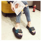 Wedge Platform Sandals Slipper Fashion Outer Wear High Heel Slippers Thick Bottomed Chunky-Heel Women's House Shoes