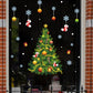 Christmas scene layout shop window glass Christmas tree wall stickers window flower ornaments