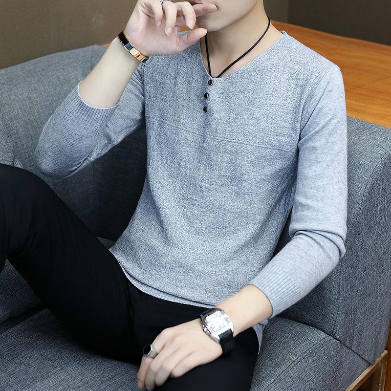 Plus Velvet Thick Men's Sweater Slim Trend Fashion Men's Thin Coat Sweater