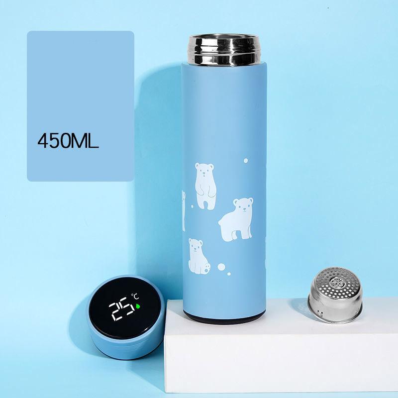 Intelligent Temperature Measuring Mug for Men and Women Portable Vacuum 304 Stainless Steel Water Cup Student Cute Korean Teacup Ins