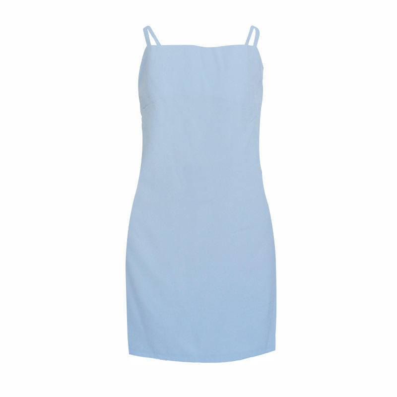 Summer Strap Beach Skirt Sexy Backless Bow A-line Dress Summer Casual Dress