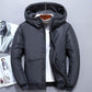 White Duck Down Men's Down Jacket Winter Fashion Trend Stand-up Collar Shiny Face Slim Black Jacket