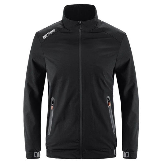 Casual Jacket Men's Spring and Autumn Stand Collar Men's Trend Jacket Thin Section Sports Solid Color Loose Tooling Top Trendy