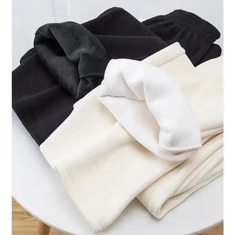 Pants Female Winter Plus Velvet Thickening Loose Slim Harsh Trousers Female Students High Waist Wild Seating Casual Straight Long Pants
