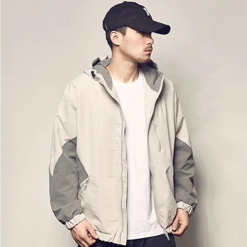 Spring and Autumn New Men's Working Jacket Color Hooded Underwear Loose Leisure Jacket