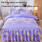 Four-piece Bed Skirts Bedspreads Bed Covers Pillowcases Non-slip Printed Sheets Bedding Light Luxury