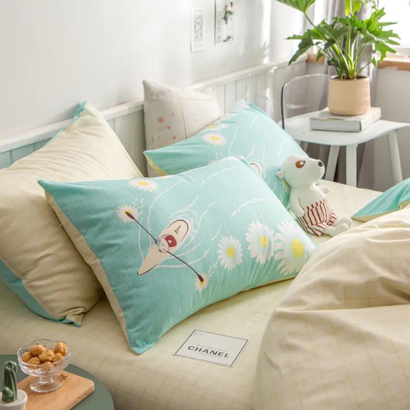 Pure Cotton Pillowcase Double Bedroom Bedding Pillowcase Student Dormitory Pillowcase 48*74cm One Pair