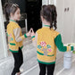 Autumn and Winter Padded Pullover Sweater for Middle and Large Children's Knitted Bottoming Shirt Color Matching Girls Top
