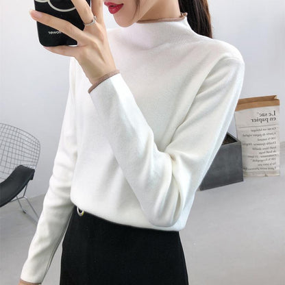 Knitting Women Sweaters and Pullovers Solid Turtleneck Slim Casual Ladies Knitted Sweater Winter