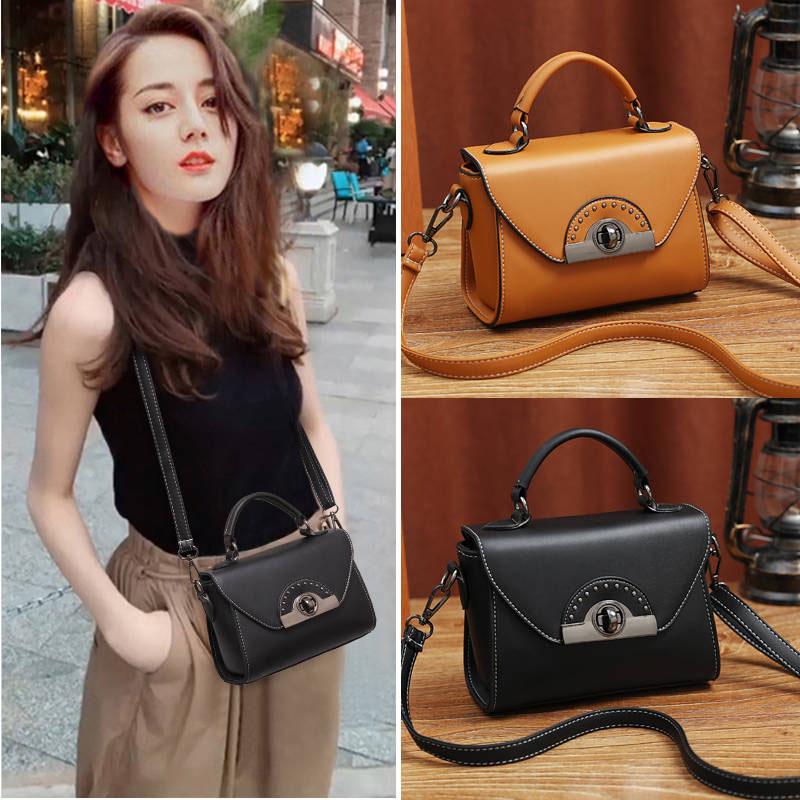 Rivet Crossbody Bag Women Leather Burglar Waterproof Wear-resistant Dark Buckle Tote Shoulder Bags