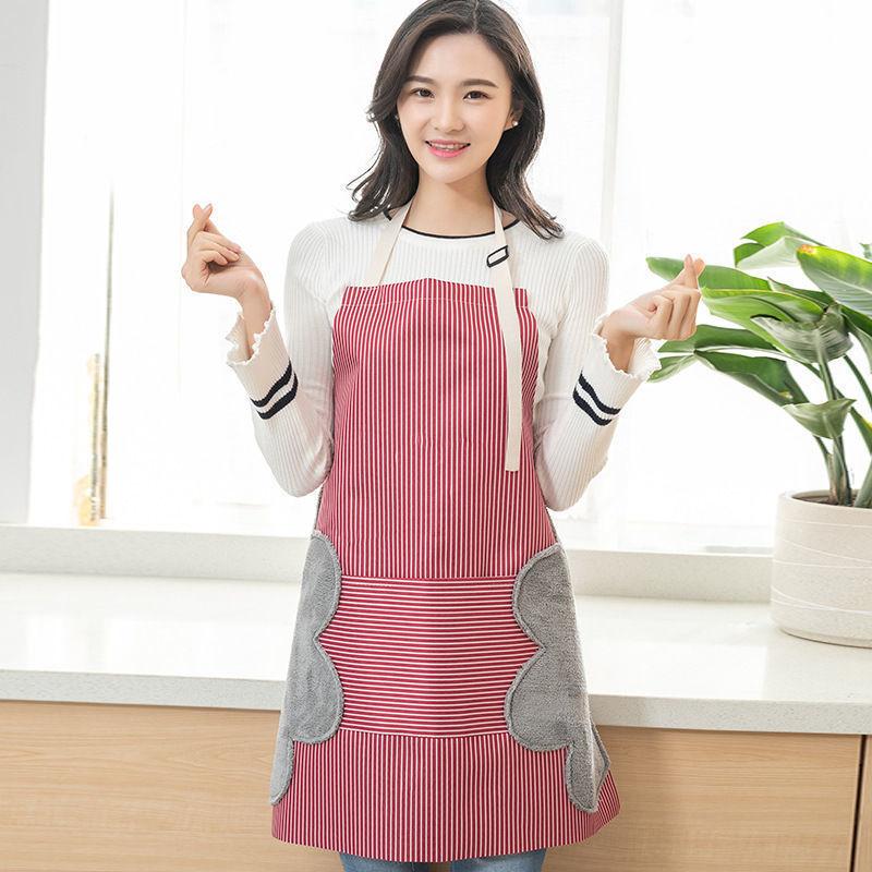 Home Cute Kitchen Cooking Apron Waterproof and Oil-proof Waistband Men's and Women's Aprons Roasting Coffee Shop Overalls
