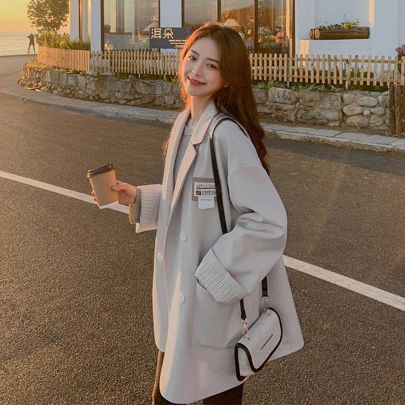 Suit Jacket Women Spring and Autumn Loose Suit Jacket Ladies Casual Loose Long-sleeved Warm Jacket Temperament Elegant Blazer