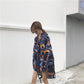 Geometric Print Women Dress Girl Loose O-Neck Casual Long T-shirt Dress Loose Home Comfort Outer Convenient