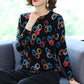 Autumn and Winter Printing Bottoming Shirt Women's Plus Size Casual Sweater Fashion Round Neck Printed Sweater