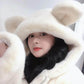 Winter Cute Bear Ears Plush Plush Warmth Loose Mink Hair Mid-length Fur Coat Women