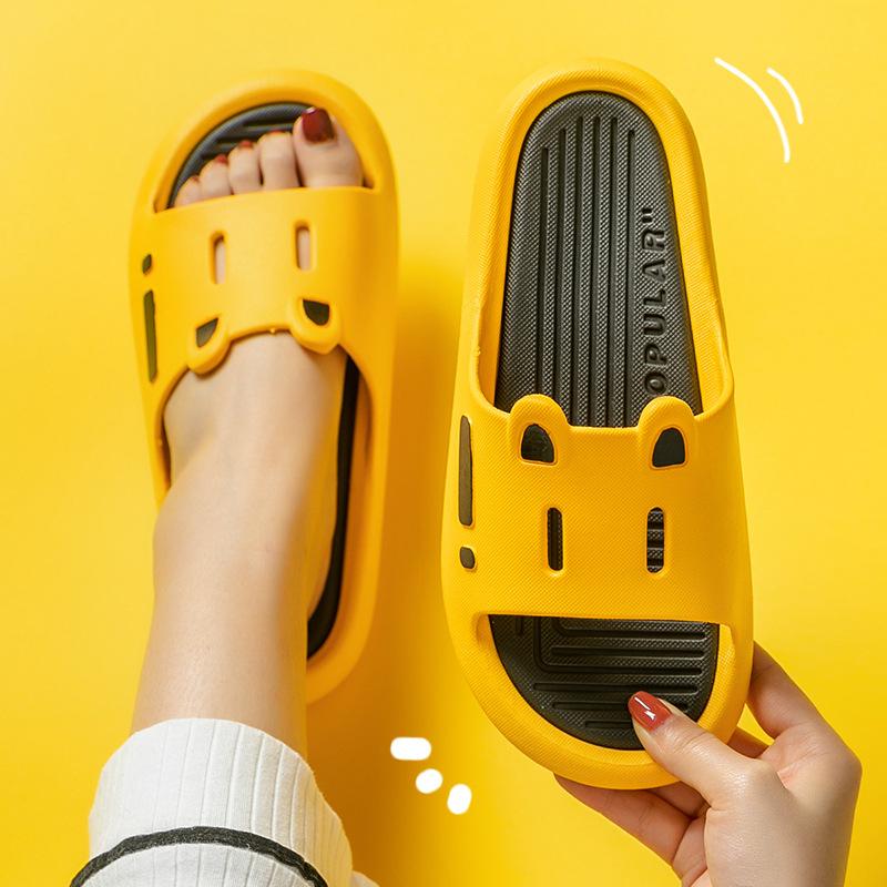 Summer Slides Women House Slippers Cute Cartoon Thick Bottom Floor Flat Home Shoes Bathroom Non-slip Home Slippers