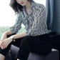 Long Sleeve Chiffon Shirt Women's Spring and Autumn Loose Printed Bottoming Shirt Top