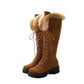 34-43 Boots for Women Winter Shoes Knee High Fur Boots Platform Boots Plush Warm Western Boots Fashion Designer Black