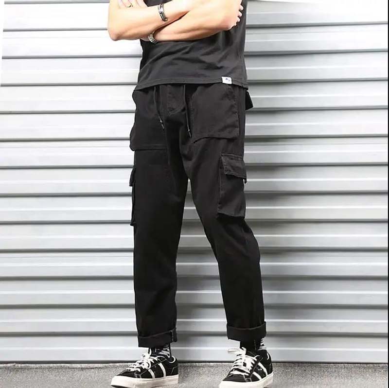 Multi-pocket Tooling Pants Cloth Straight Loose Pants Casual Trousers INS Male Tide